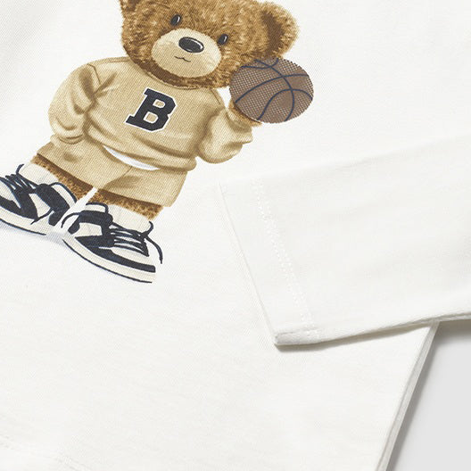 Mayoral L/s shirt bear Cream 2058