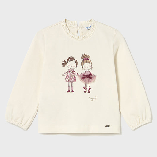 Mayoral L/s shirt dress Cream 2075