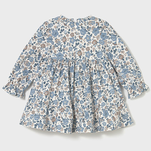 Mayoral Printed velvet dress Blue bell 2909k