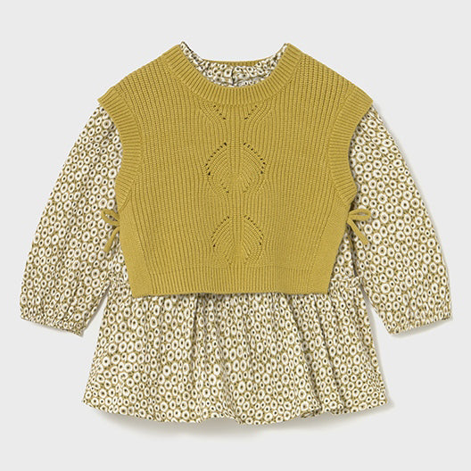 Mayoral Knitted vest dress Oil 2913