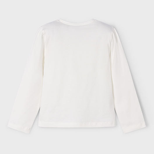Mayoral L/s shirt dress Cream/Navy 4011