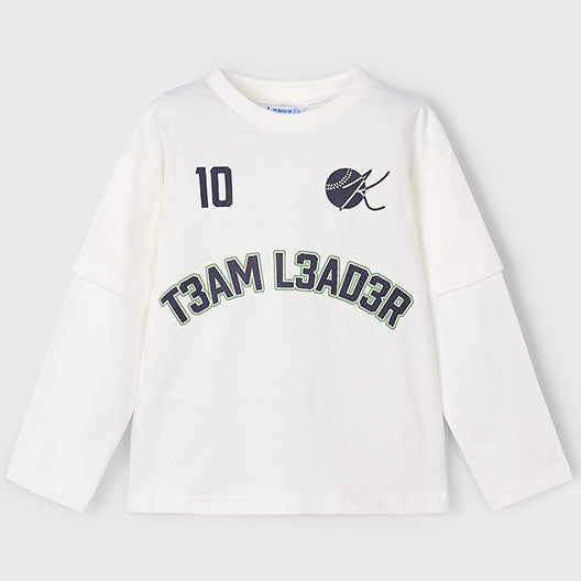 Mayoral L/s "team" shirt Cream 4075