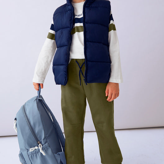 Mayoral Pant t-shit vest set Blue-olive 4607