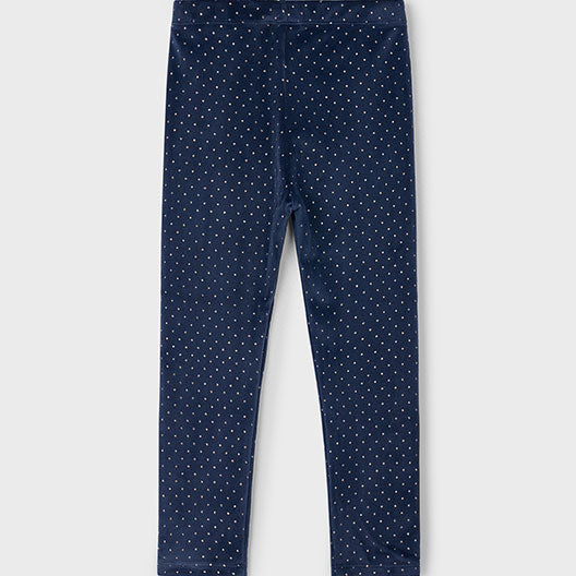 Mayoral Print velvet leggings Navy 4715