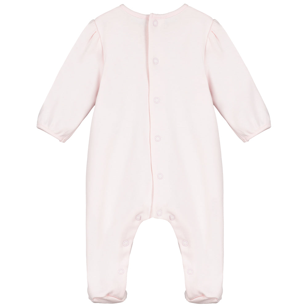 Emile Et Rose Shantel Pink Interlock All In One With Pleated Yoke, Ric Rac Trim & Hat 1884PP