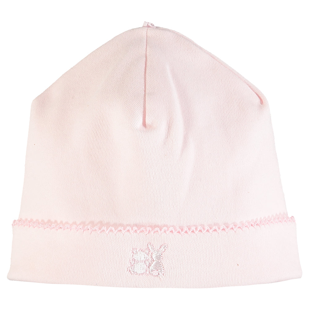 Emile Et Rose Shantel Pink Interlock All In One With Pleated Yoke, Ric Rac Trim & Hat 1884PP