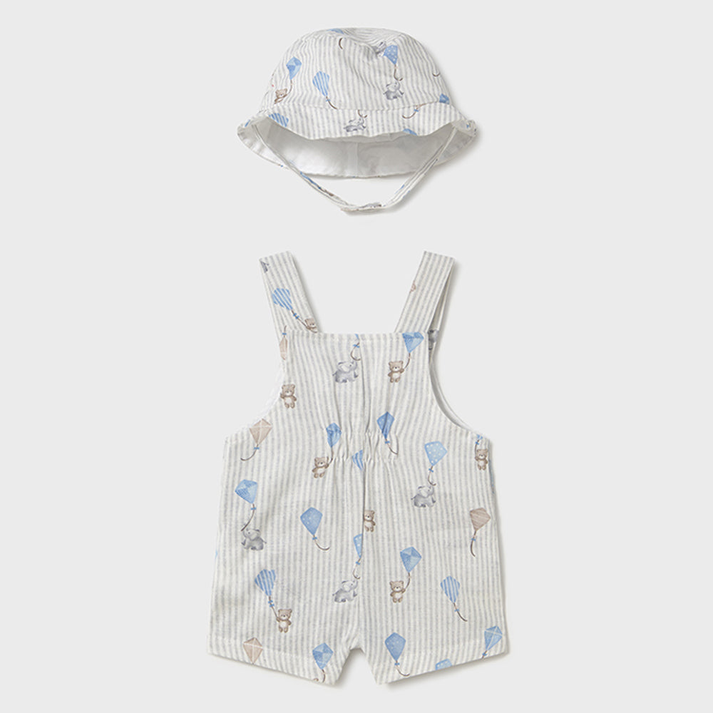 Mayoral Baby Boys Overalls W/ Hat Sky 1601