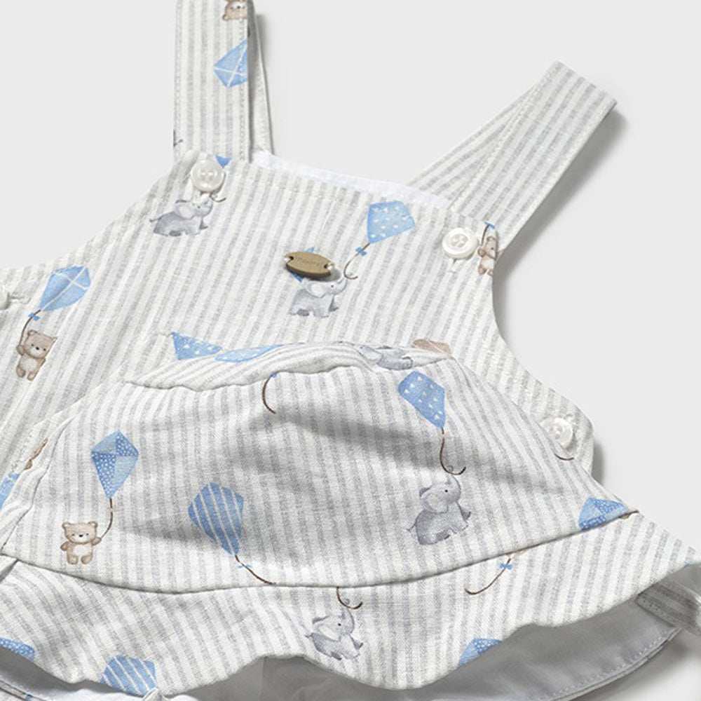 Mayoral Baby Boys Overalls W/ Hat Sky 1601