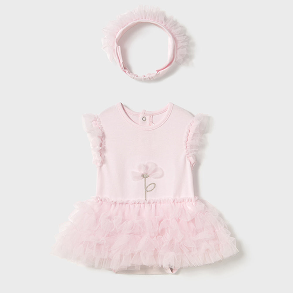 Mayoral Baby Girls Tutu Body With Headband Flower 1756
