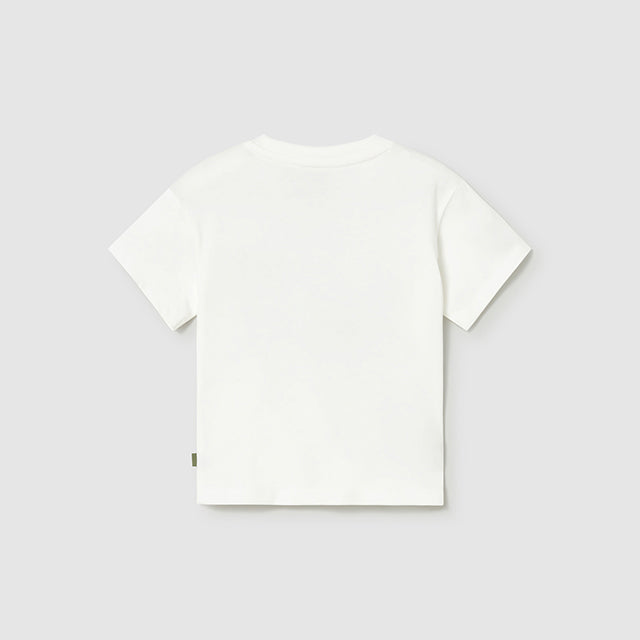 Mayoral Cream-car Short Sleeve T-Shirt 1011
