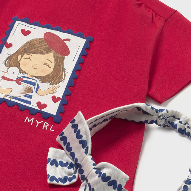 Mayoral Red Short Sleeve T-Shirt w/ headband 1081