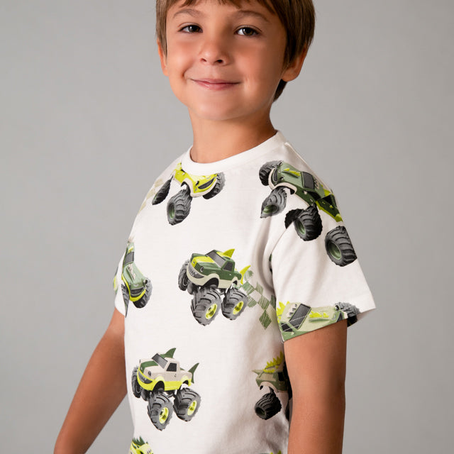 Mayoral Cars Printed Short Sleeve t-shirt 3068