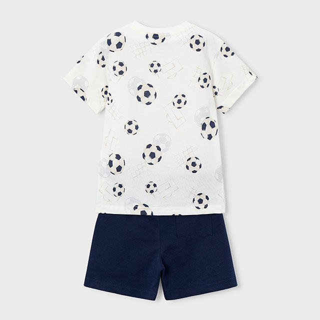 Mayoral Navy Printed knit set 3607