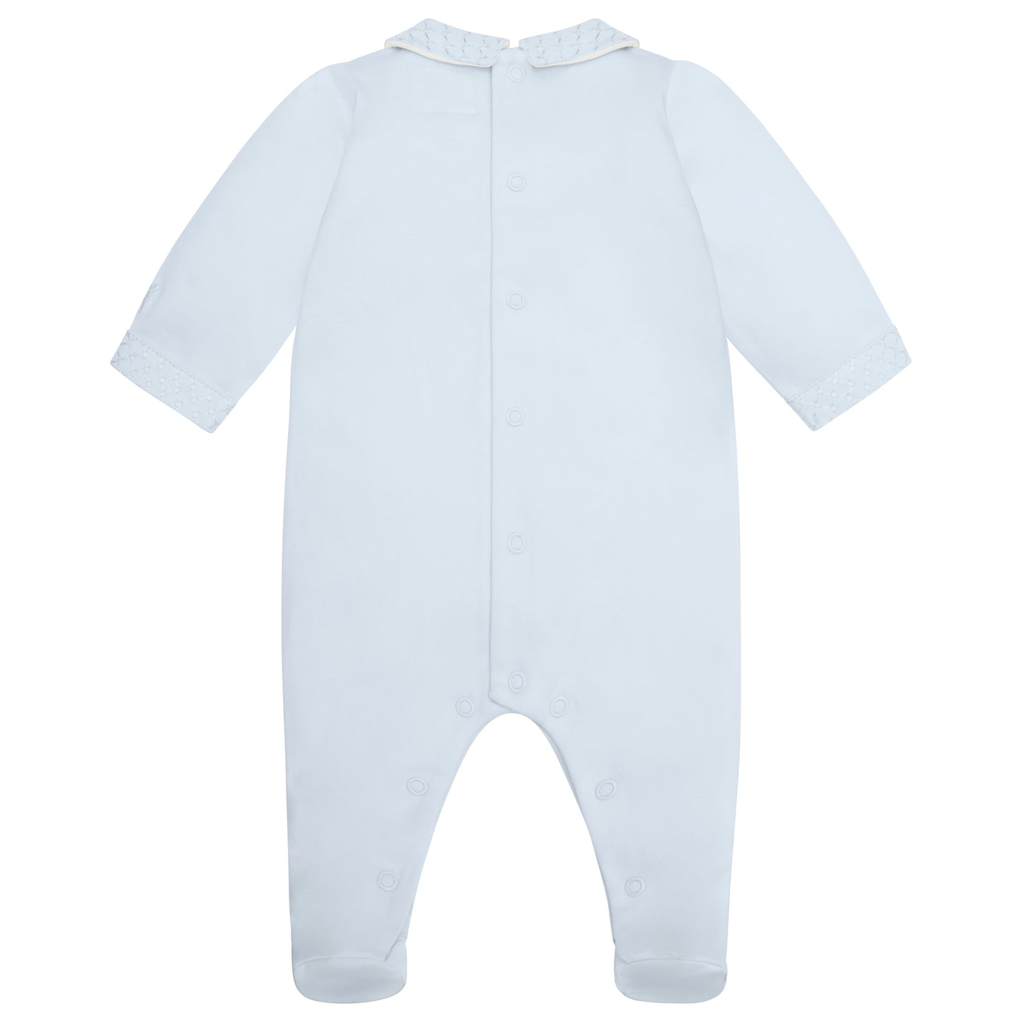 Emile Et Rose Kenny Blue Interlock All In One, Check Embroidered Collar, Cuffs & Pocket Flaps 2615PB