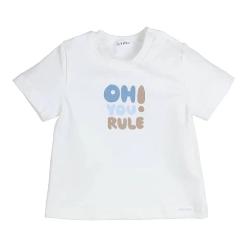 Gymp Boys T-Shirt Aerobic Oh You Rule White/Blue 353-6350-20