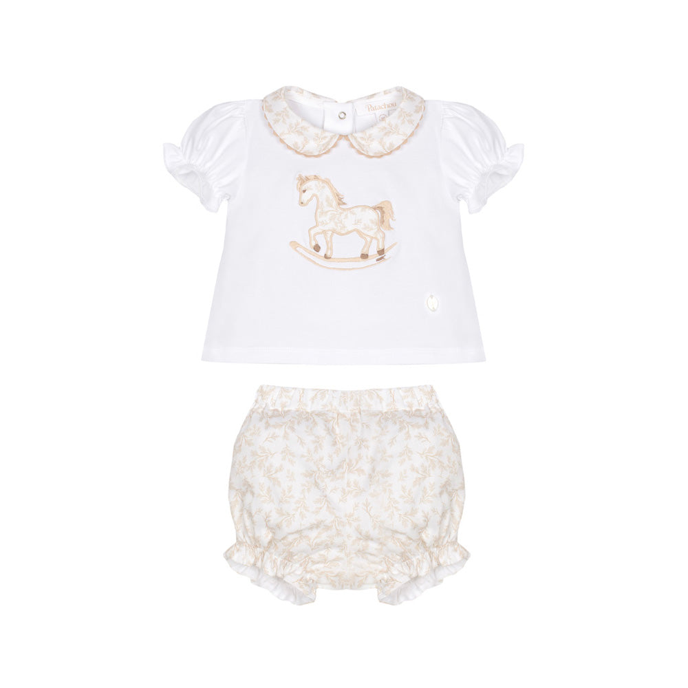 Patachou Baby Girl Set - Knit Pink Toile De Jouy CON4233010P