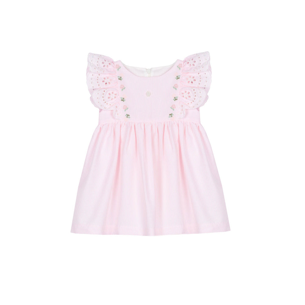 Patachou Girl Dress - Woven Pink Stripes VET4233243PS