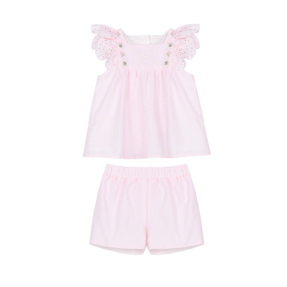 Patachou Girl Set 2 Pieces - Woven Pink Stripes CON4233246PS