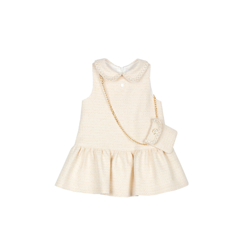 Patachou Girl Dress - Woven Gold Tweed VET4233274GT