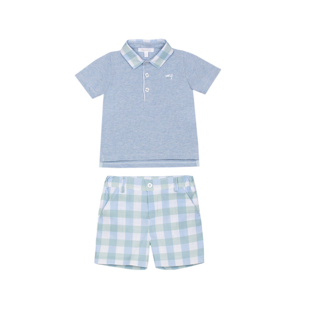 Patachou Boy Set - Woven Blue Green CON4233302BG