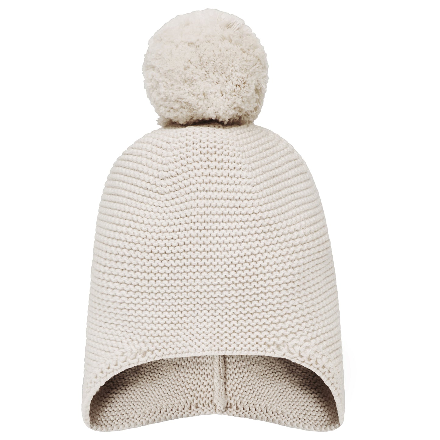 Emile Et Rose Kenton Stone Knitted Hat With Ear Flaps & Pom-Pom 4790ST
