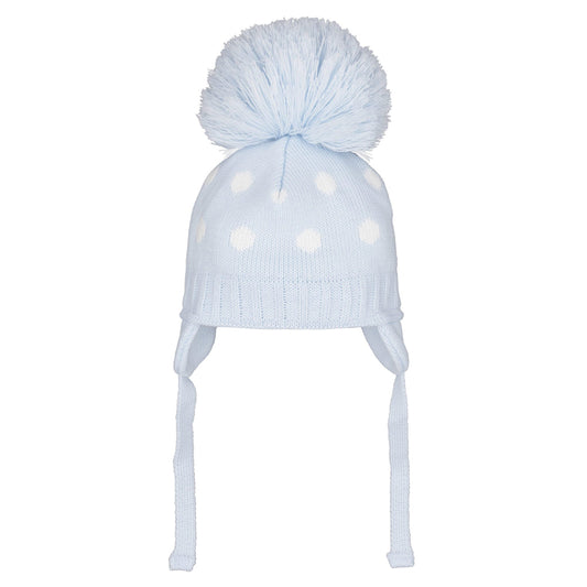 Pastels & Co Atler Blue Knit Hat With Raised Dots A-105E