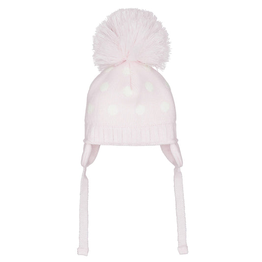 Pastels & Co Atler Pink Knit Hat With Raised Dots A-105E
