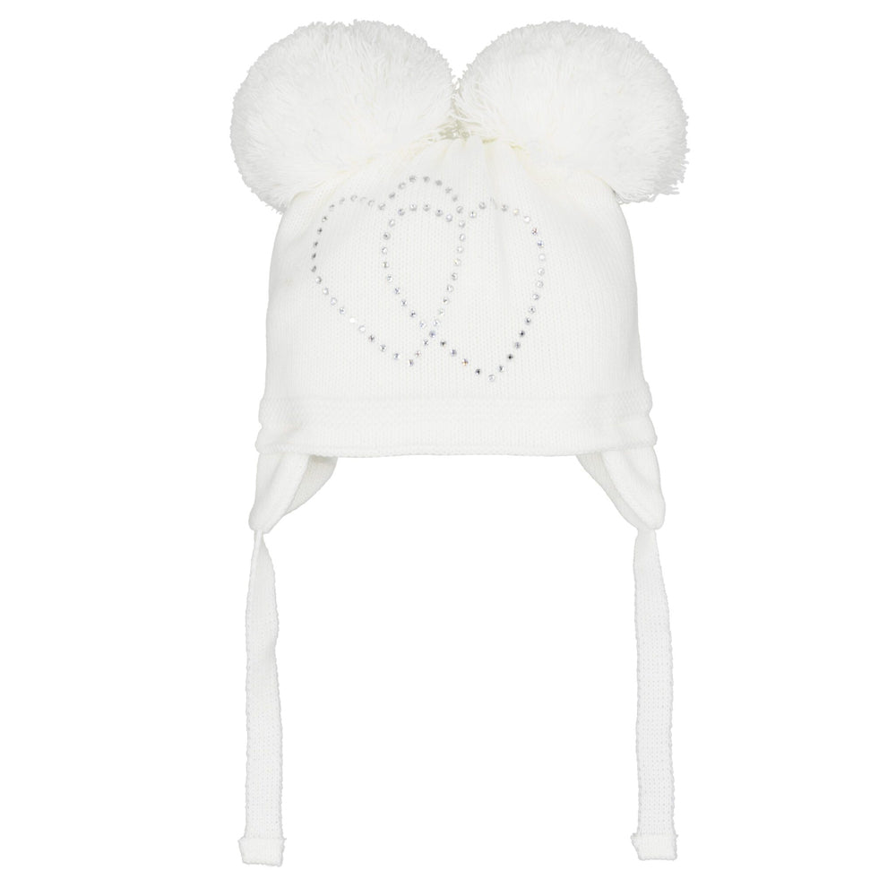Pastels & Co Andie White Twin Pom Pom With Heart A-110K