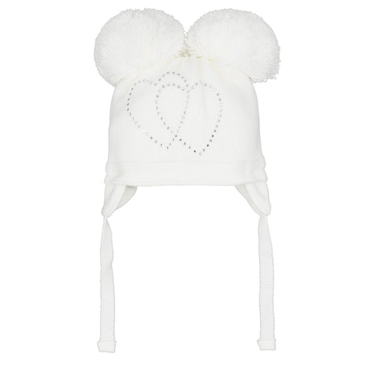 Pastels & Co Andie White Twin Pom Pom With Heart A-110K