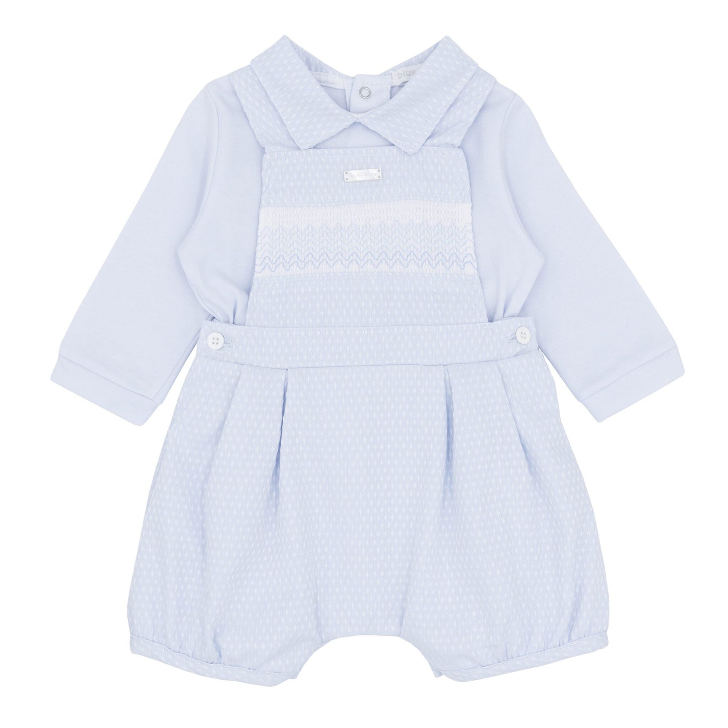 blues baby Beaumont Boys Blue Bloomer Dungaree Set BB2172