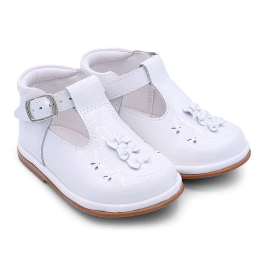 Borboleta Caramel White Patent Shoes