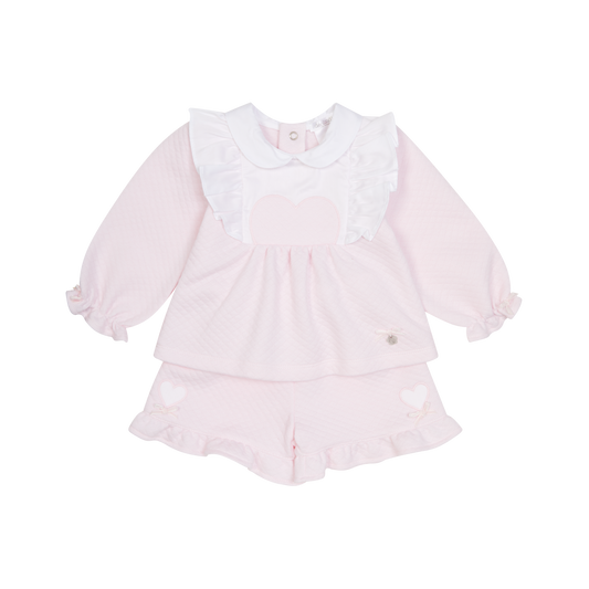 Deolinda Hearts & Stars Baby Pink Short Set Dbi25716