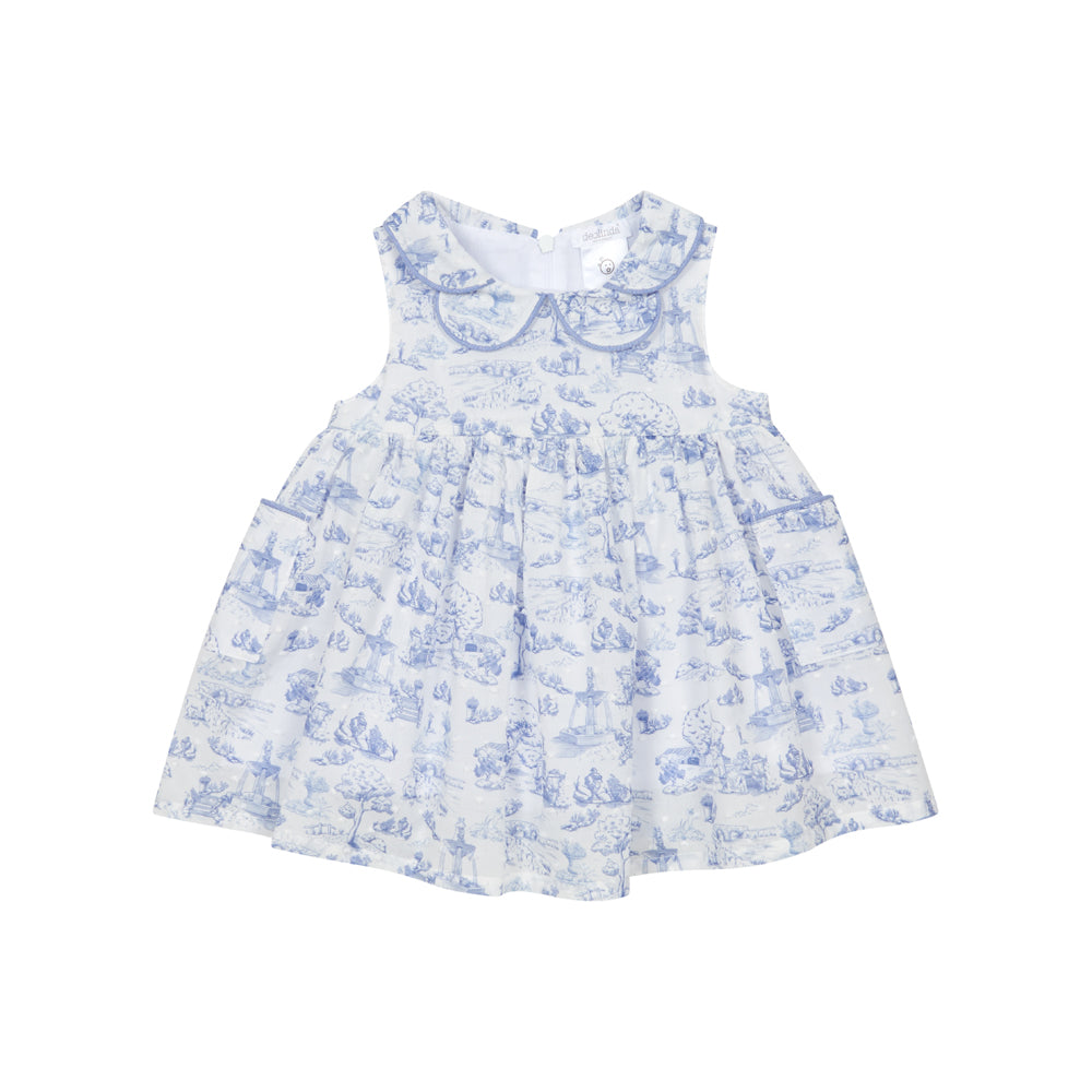 Deolinda Douro Girls White/Blue Dress Dbv26424