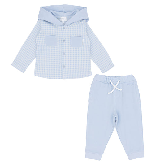 Pastels & Co Ellis Cheeky Checks Half Zip Knit Top Blue Pa-313K