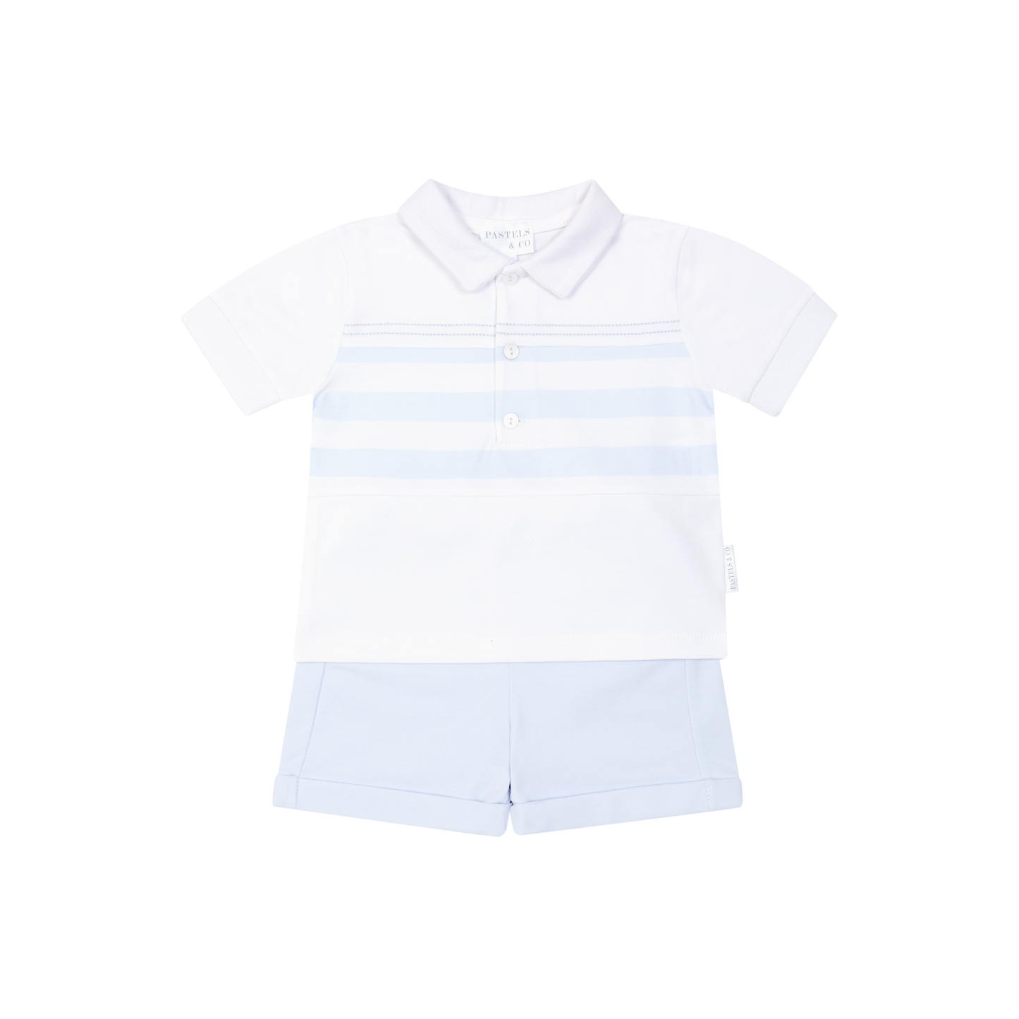 Pastels & Co Polo and Shorts Blue 801DB
