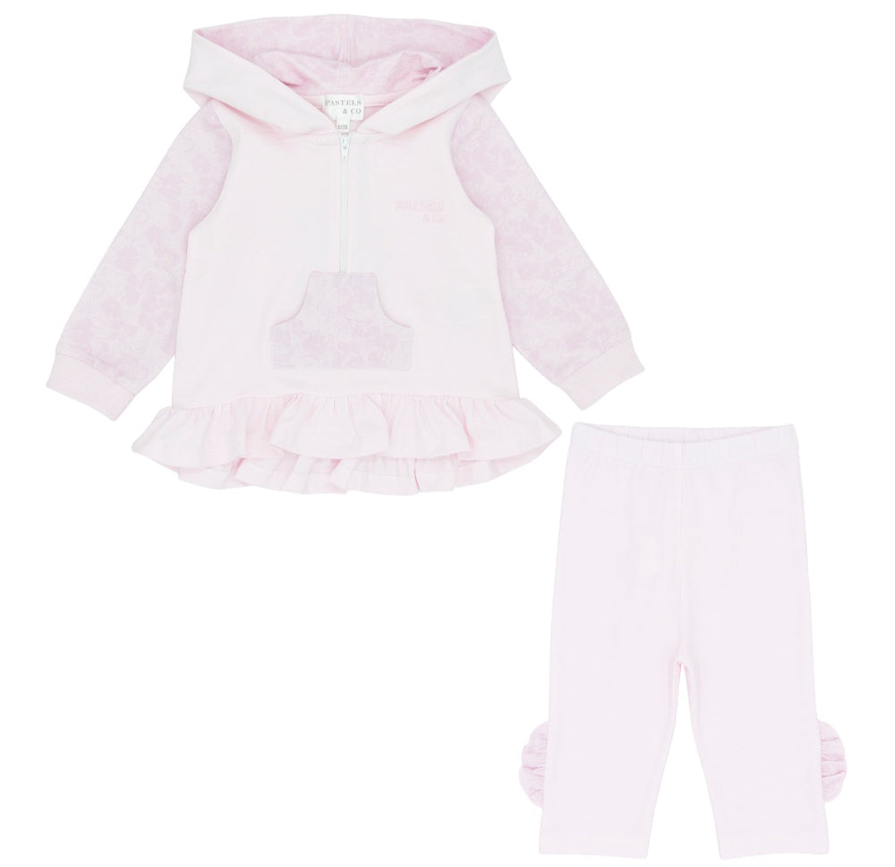 Pastels & Co Inara Pink Belle In Broderie Hooded Swing Top And Leggings Pa-200E