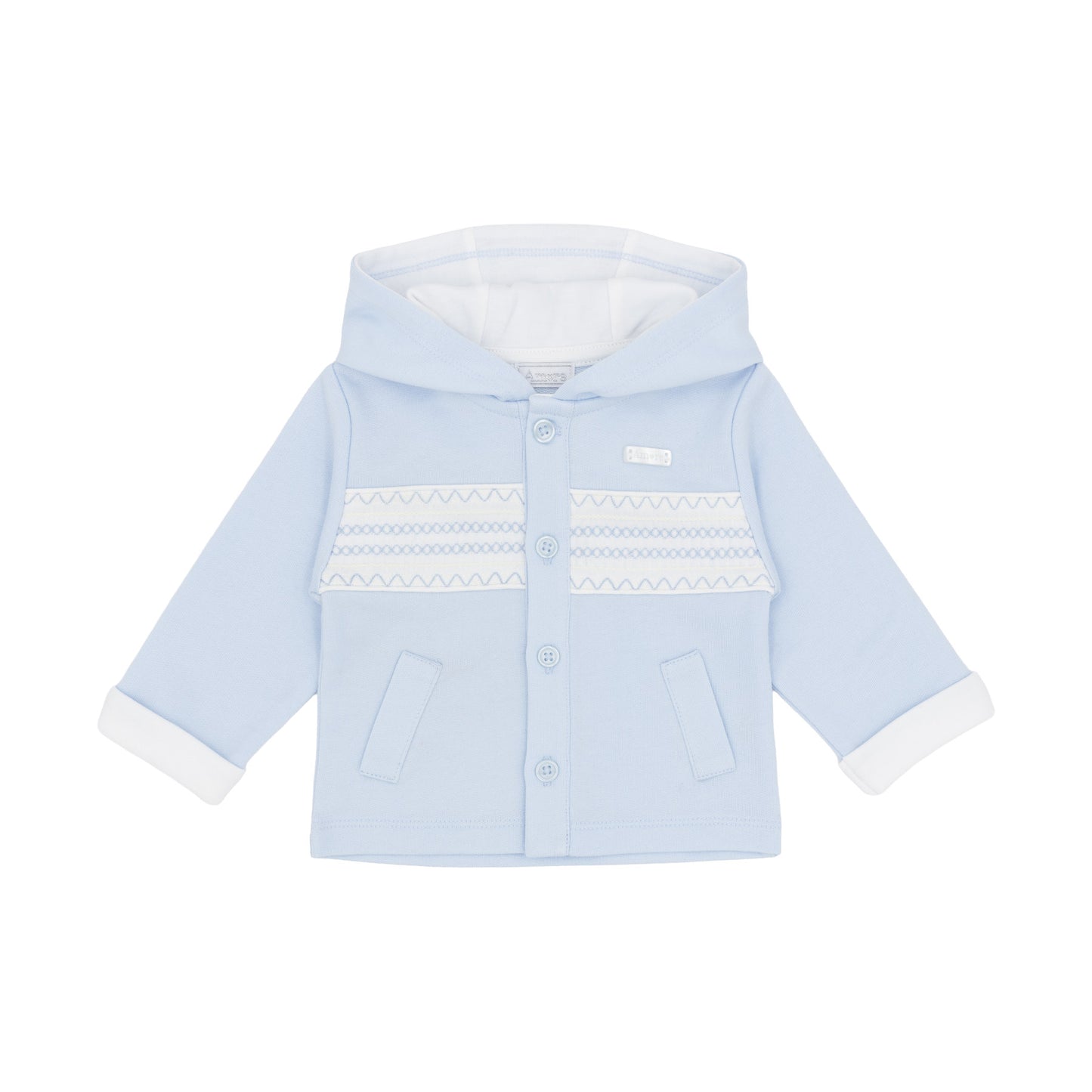 Amore Boys Smocked Interlock Jacket Blue AM0120 - front