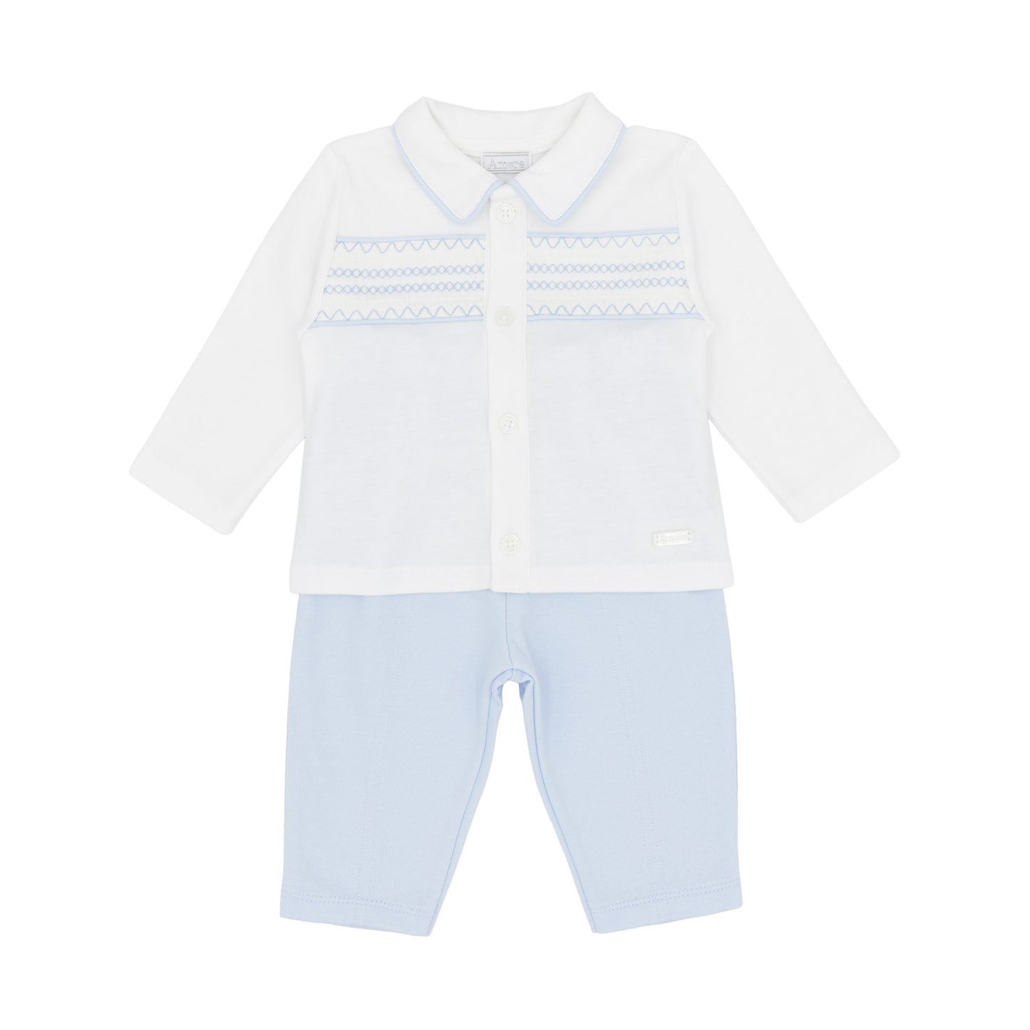 Amore Boys Smocked 2 Piece Set Blue AM0122 - front