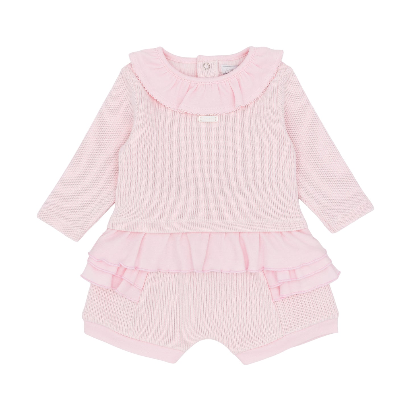 Amore Girls Knitted Jam Pant Set Pink AM0128 - front