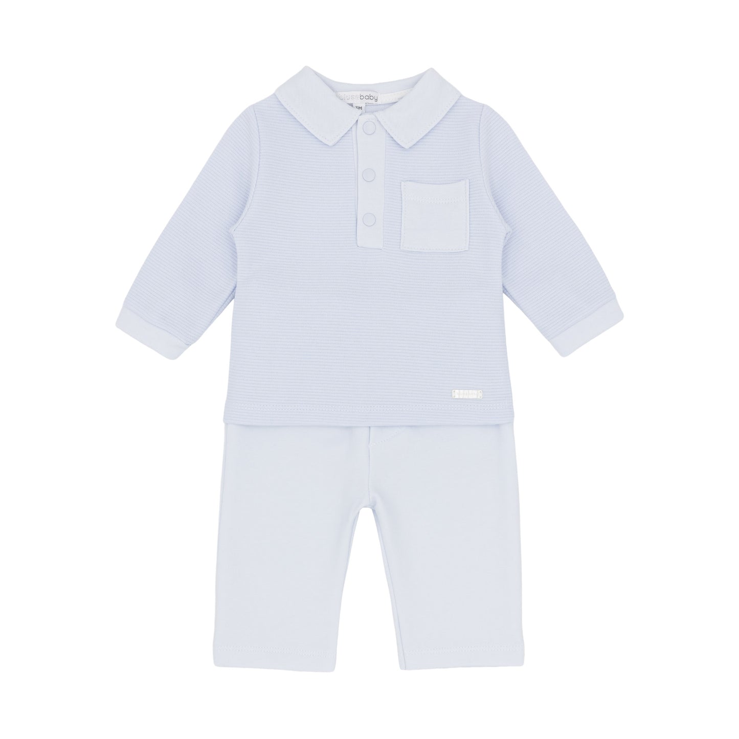 Blues Baby Boys Blue Polo Set BB3227 - front