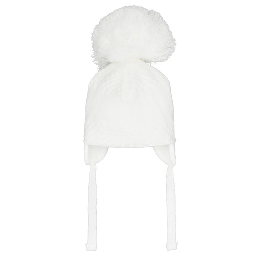 Pastels & Co Bobbie White Single Pom Pom With Stripe Knit A-110L