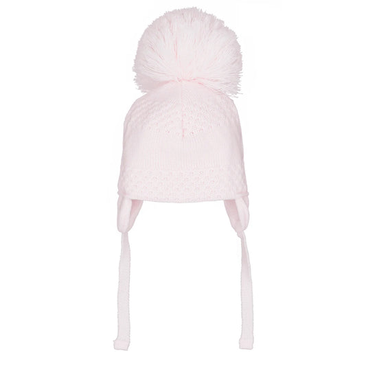 Pastels & Co Bobbie Pink Single Pom Pom With Stripe Knit A-110L