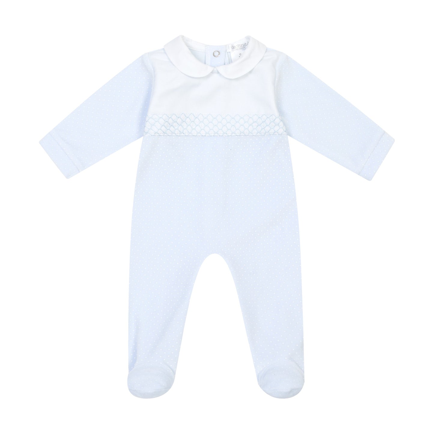 Deolinda Boys My First Outfit All in One Sky Blue DBI26126 – front view
