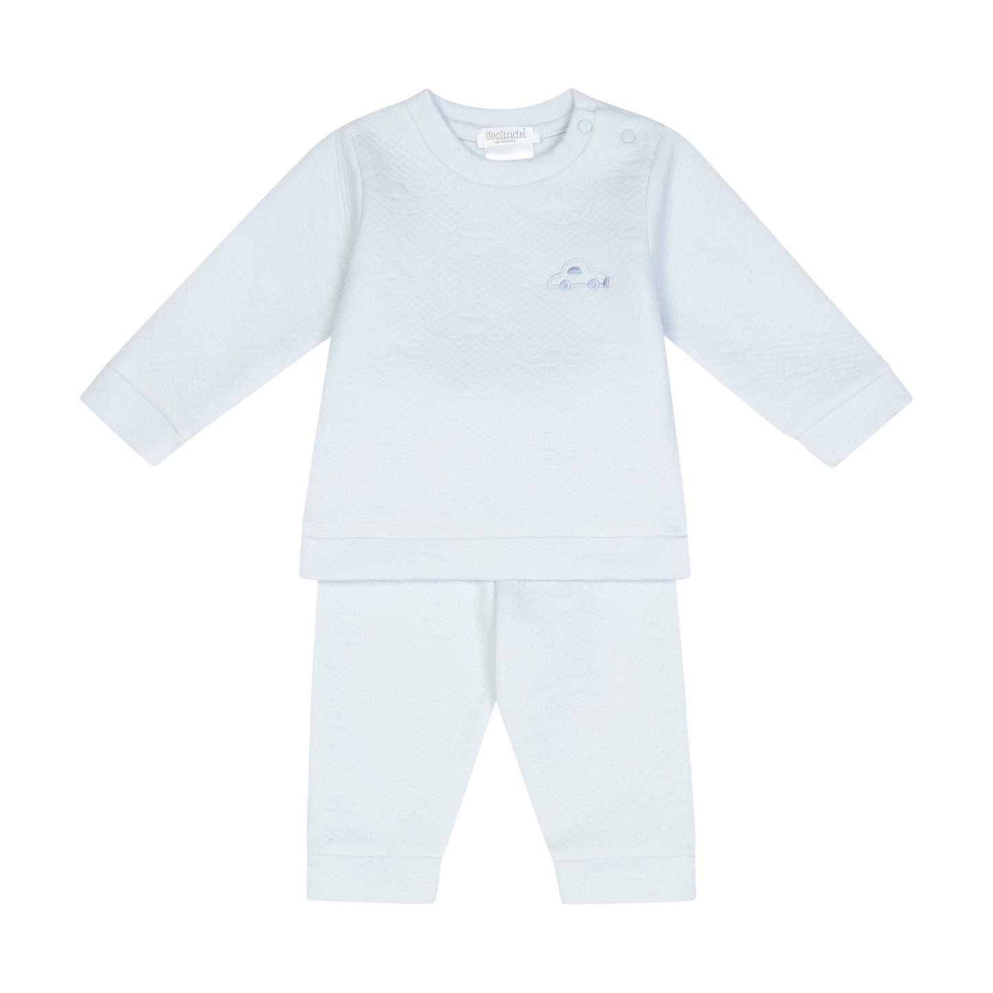 Deolinda Boys Matt Tracksuit Sky Blue DBI26732 – front view