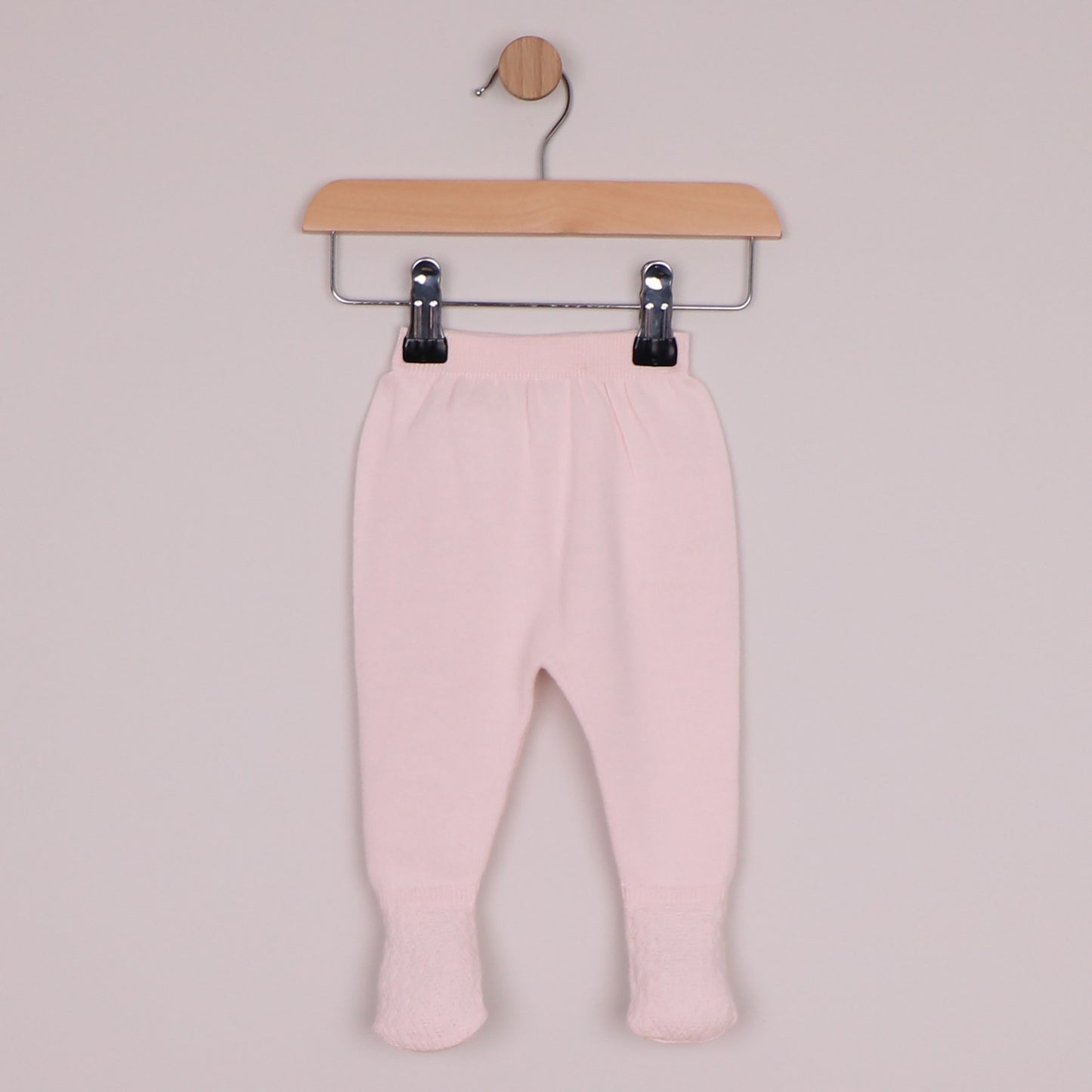 Emile et Rose Girls Minny Knit 2 Piece, Large Embroidered Collar & Leggings with Feet, Hat Pale Pink 6526PP – additional d