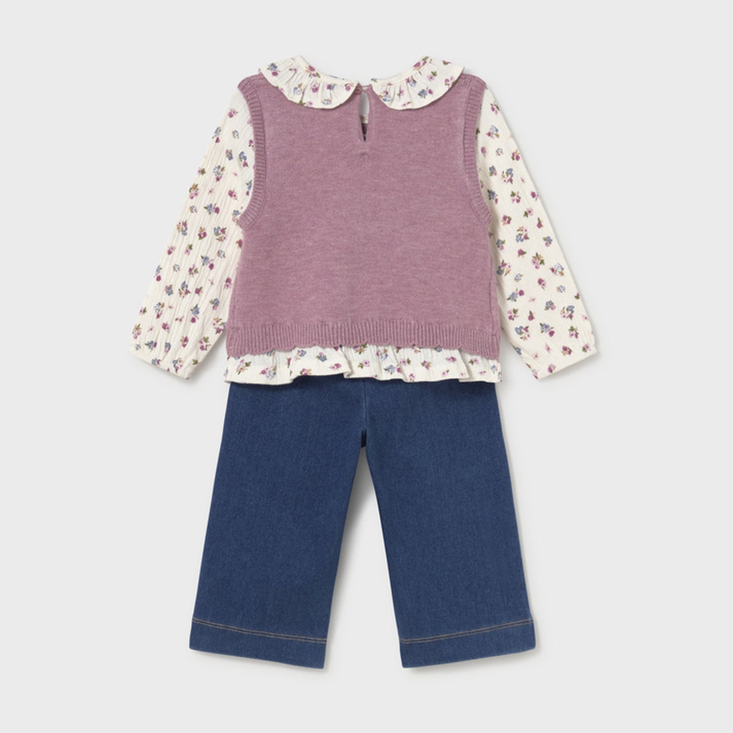 Mayoral Attached Vest Pants Set Violet Mix 2536 – back