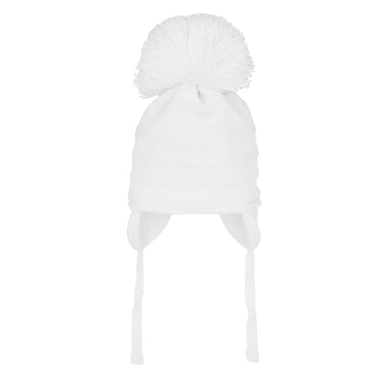 Pastels & Co Kendall White Single Pom Pom Nordic Hat T02C