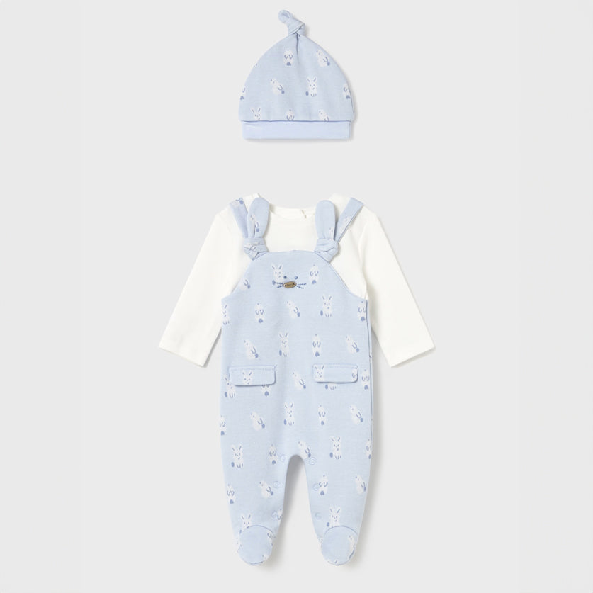 Mayoral Dungaree with hat Sky 2609