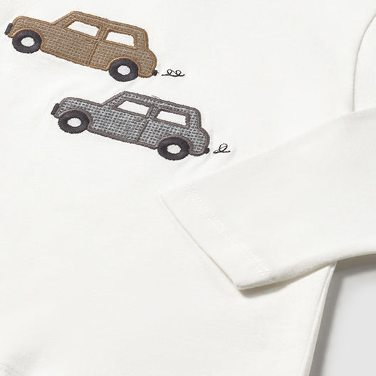 Mayoral L/s t-shirt knit applique Cream/Fog 2072