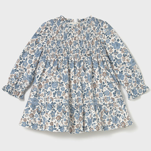 Mayoral Printed velvet dress Blue bell 2909k